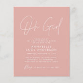 Papier scénario de fête prénatale pour bébé fille budget (Devant)