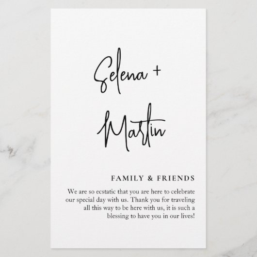 Papier Scénario d'événements Mariage Arc minimal de scrip (Dos)