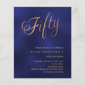 Papier Scénario d'or bleu marine 50e anniversaire invitat (Devant)