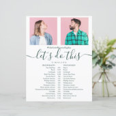 Papier Scénario Emerald Script Photo Mariage Calendrier (Debout devant)