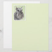 Papier Schnauzer (Giant, Standard) Peinture - Chien Art (Devant / Derrière)