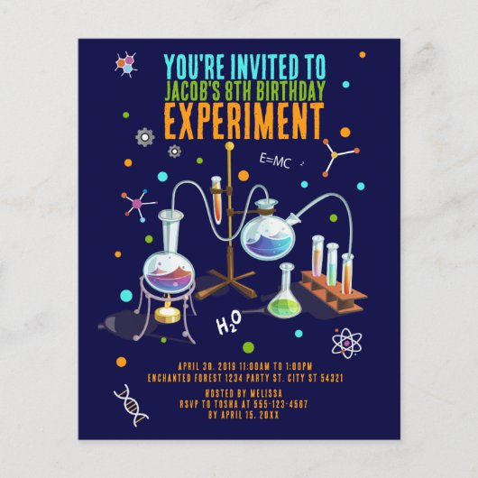 Papier Science Invitations d'anniversaire (Devant)