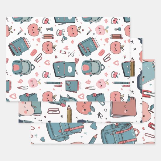 Papier scolastique mignon, Retour à l'école (Lot)