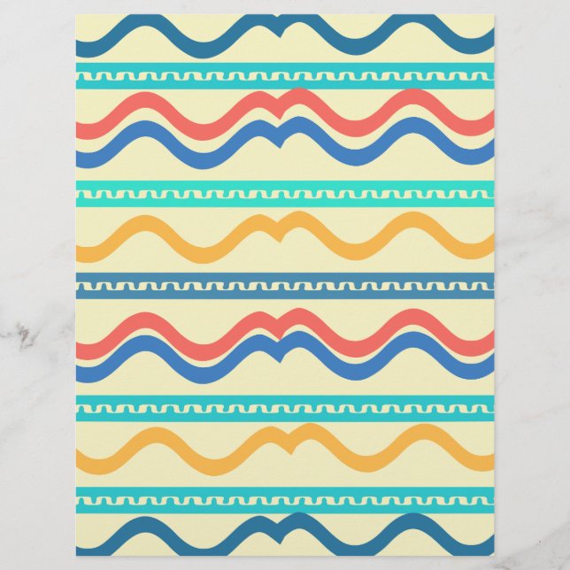 Papier scrapbook à ligne ondulée brillante : (Devant)