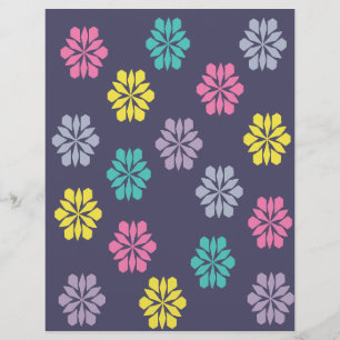 Papier scrapbook à motif floral violet