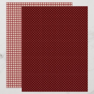 Papier scrapbook à pois polka framboise vintage