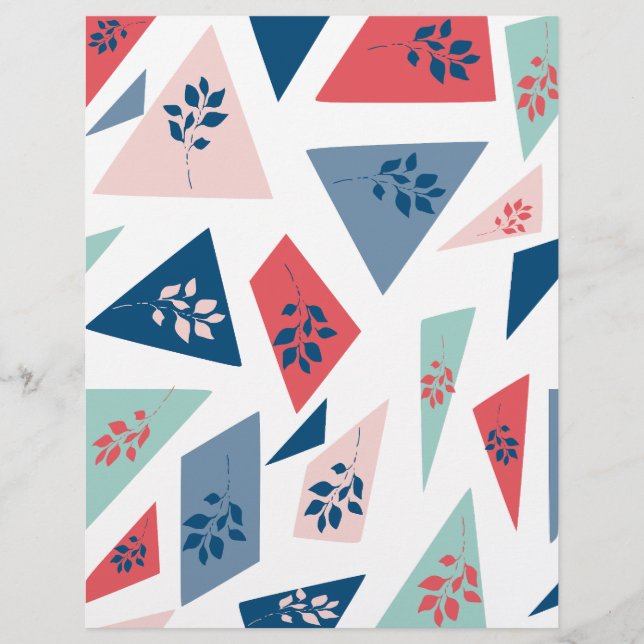 Papier scrapbook abstrait Triangle & Feuille (Devant)
