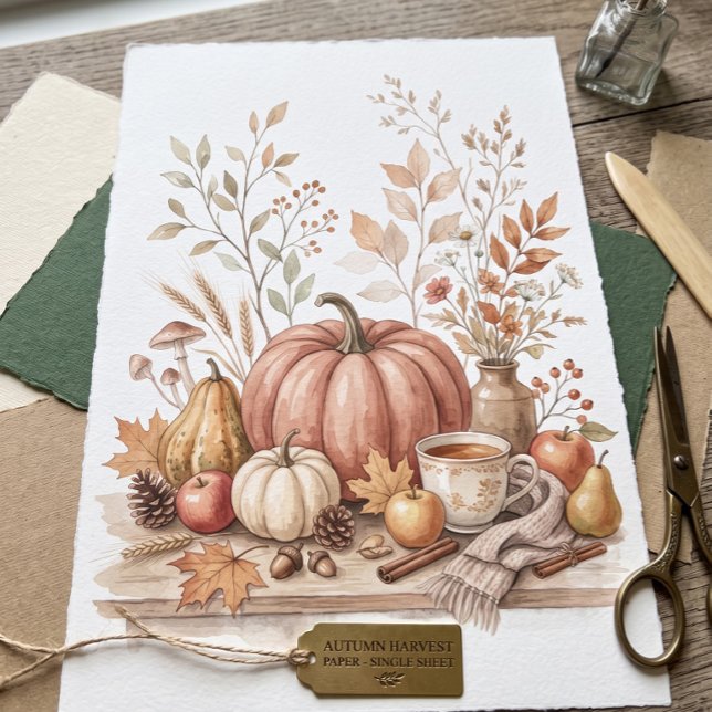 Papier scrapbook aquarelle automne (Créateur téléchargé)