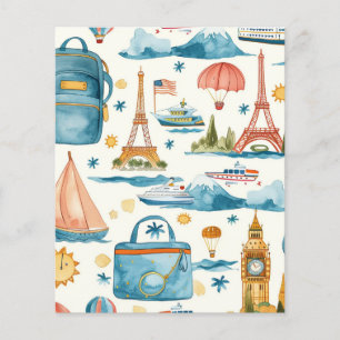 Papier scrapbook aquarelle de destination de voyag