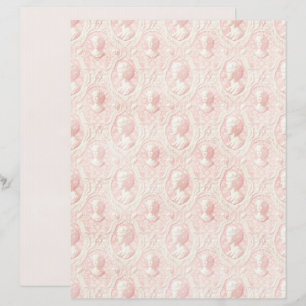 Papier scrapbook Cameo rose vintage Coquette