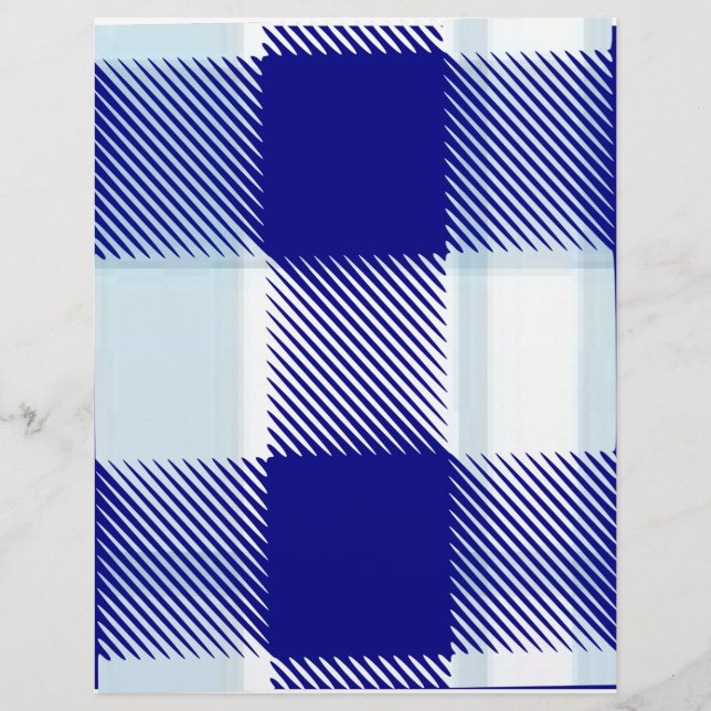 Papier scrapbook carreaux bleus (Devant)