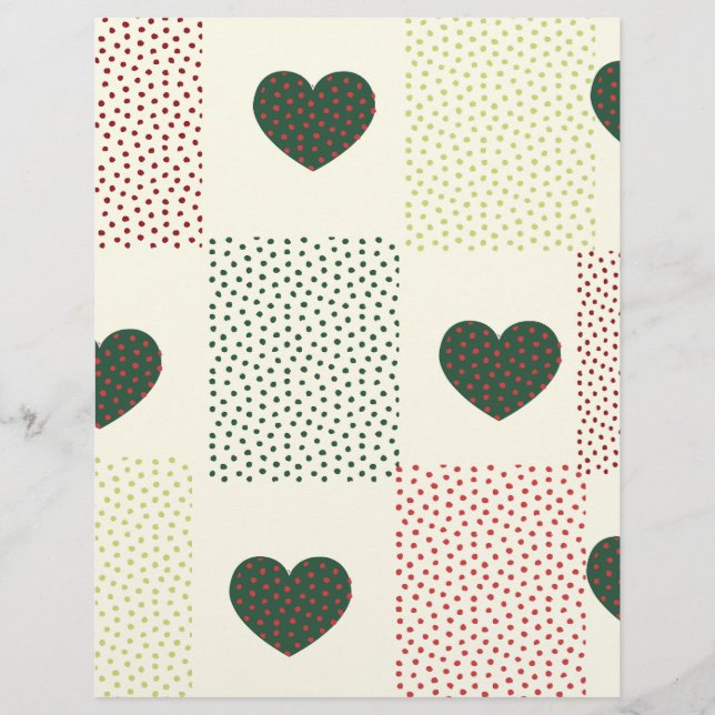 Papier scrapbook Cœurs & Petits Points (Devant)