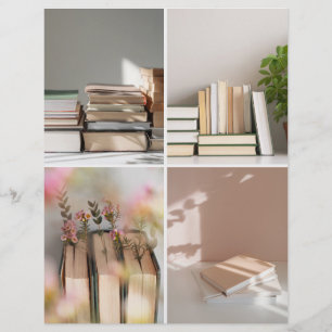 Papier scrapbook collage de livres Light Academia 