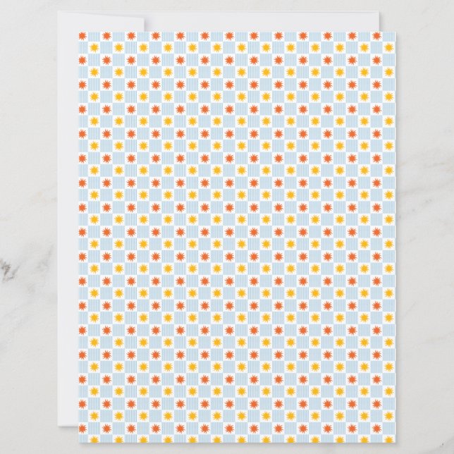 Papier scrapbook Damier Soleil - S (Devant)