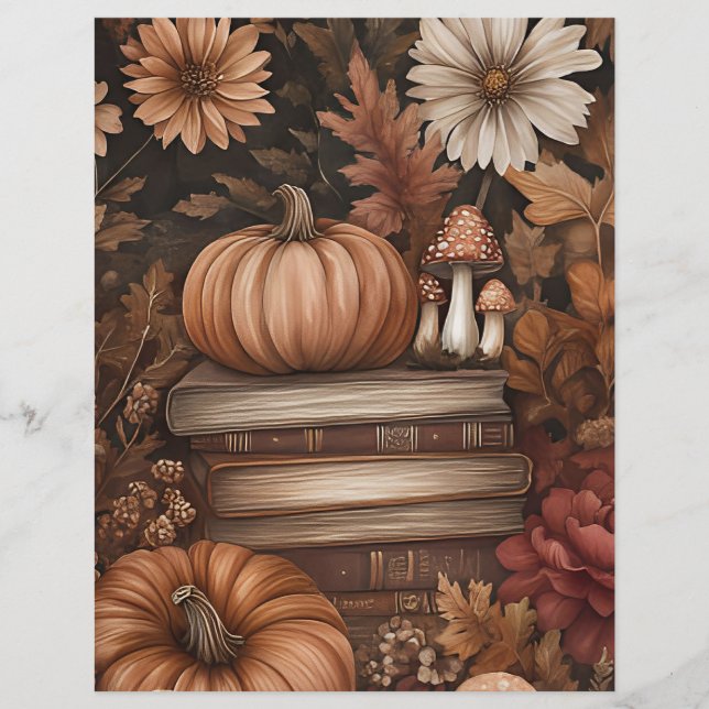 Papier scrapbook de citrouille d'automne de couleu (Devant)