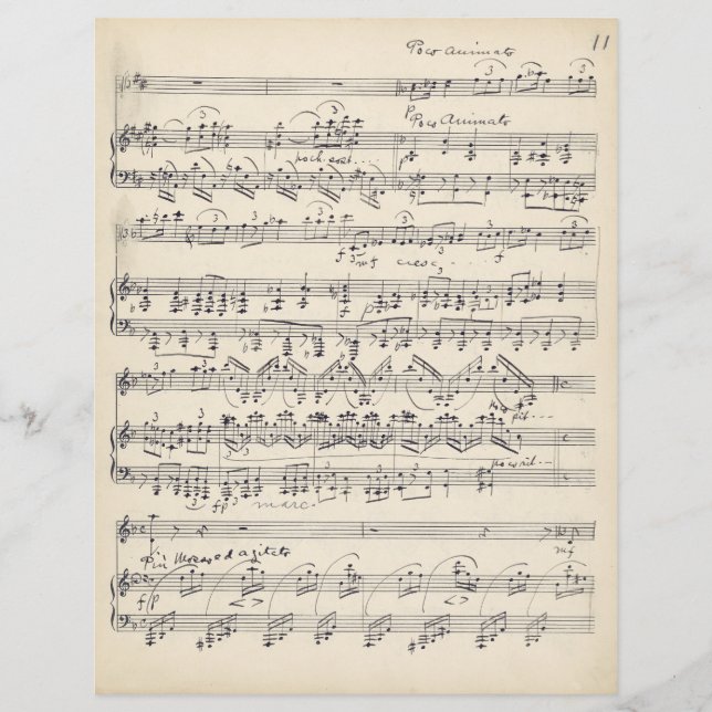 Papier Scrapbook de découpage manuscrit de musique vintag (Devant)