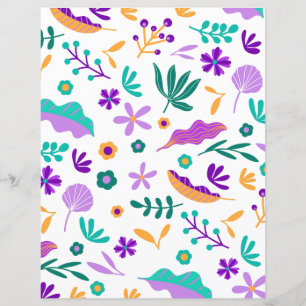 Papier scrapbook de fleurs et feuilles modernes mi