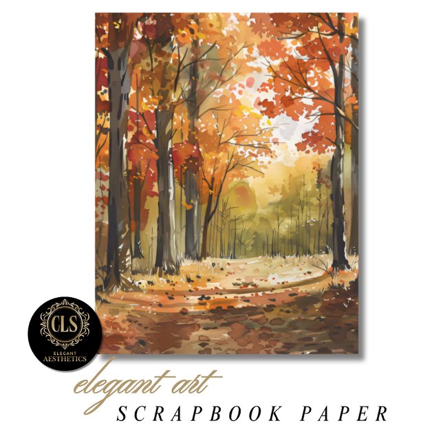 Papier scrapbook de forêt automnale aquarelle (Créateur téléchargé)