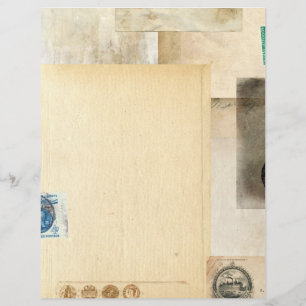 Papier scrapbook de journal post-vintage en détres