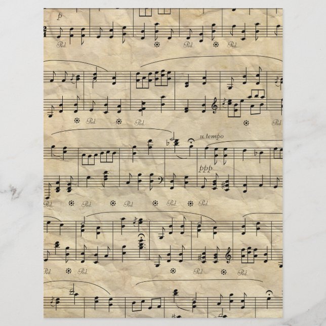 Papier scrapbook de notes de musique vintage (Devant)
