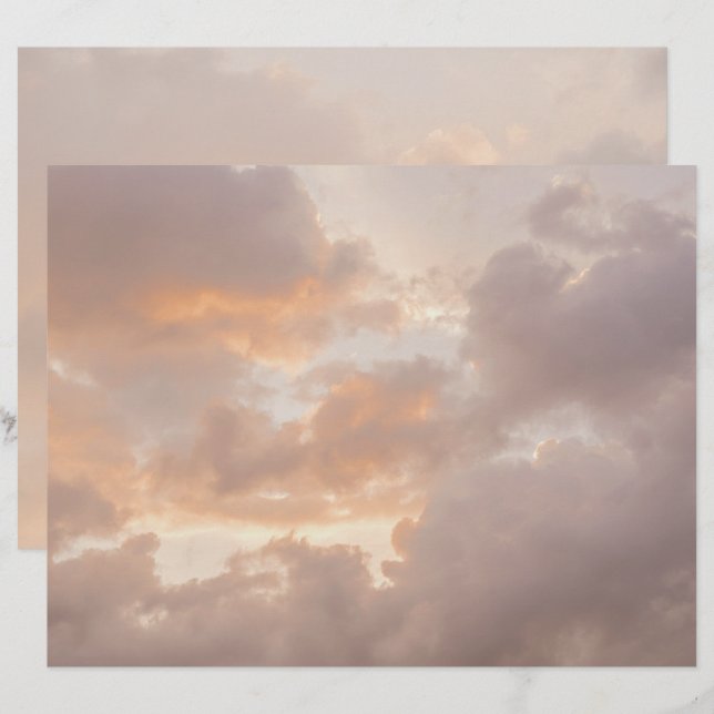 Papier scrapbook de nuages pastel rêveurs (Devant / Derrière)