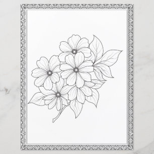 Papier scrapbook de page de coloriage florale élég