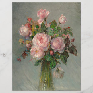 Papier scrapbook de roses dans un vase