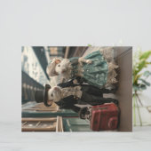 Papier scrapbook de souris voyageant à la français (Debout devant)