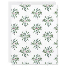 Papier scrapbook de verts et de baies d'hiver
