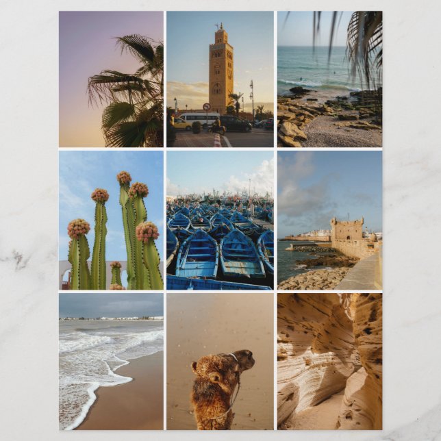 Papier scrapbook de voyage au Maroc pour découpage (Devant)