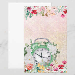 Papier scrapbook découpage d'horloge à l'aquarelle