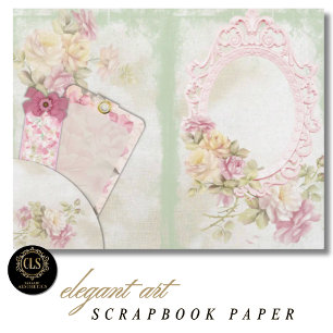 Papier scrapbook d'éphémère floral vintage #5