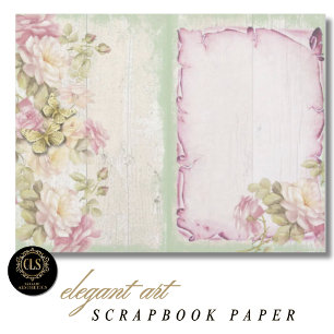 Papier scrapbook d'éphémères floraux vintage #3