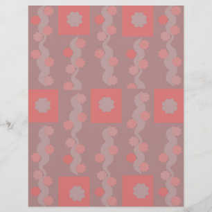 Papier scrapbook Fleur Gribouillée Pêche