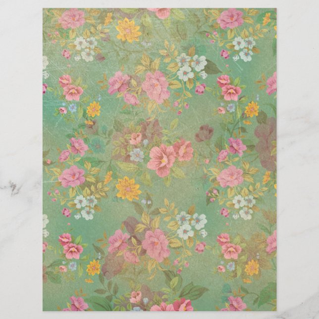 Papier scrapbook Fleurs Anciennes (Devant)