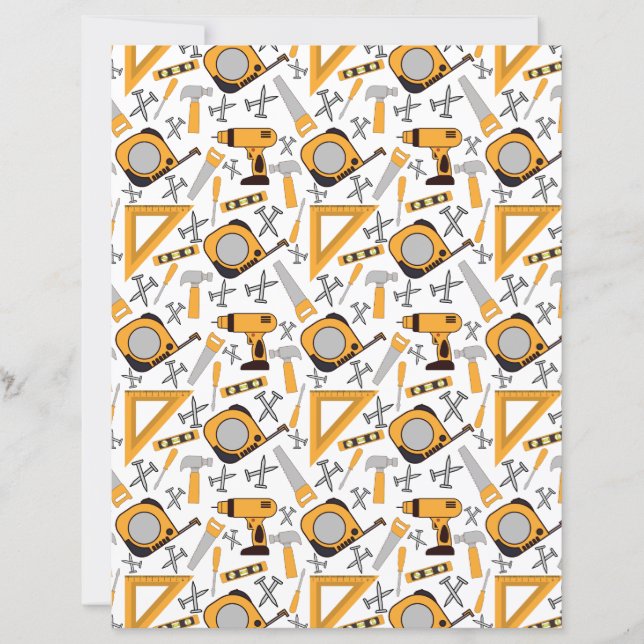 Papier Scrapbook Handyman en Jaune (Devant)