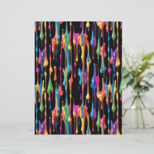 Papier scrapbook motif gouttes de peinture arc-en-