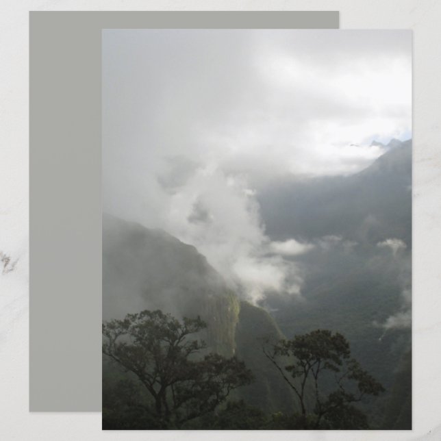 Papier scrapbook Nuages Gris et Brumeux (Devant / Derrière)