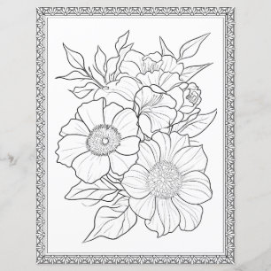 Papier scrapbook Page de coloriage floral élégant