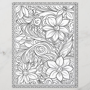Papier scrapbook page de coloriage floral élégant