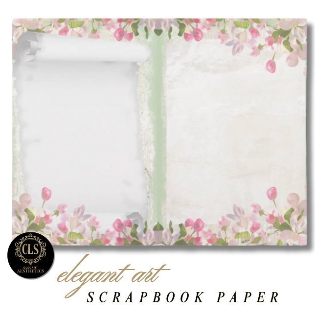 Papier Scrapbook Paper – Vintage Floral Ephemera 2 (Decoupage Paper – Vintage Floral Ephemera 2)