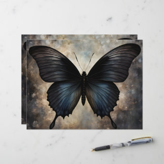 Papier scrapbook Papillon Gothique Noir