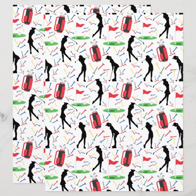 Papier scrapbook pour golfeuses (Devant / Derrière)