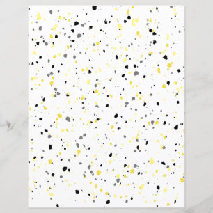 Papier scrapbook Terrazzo minuscule gris jaune mod