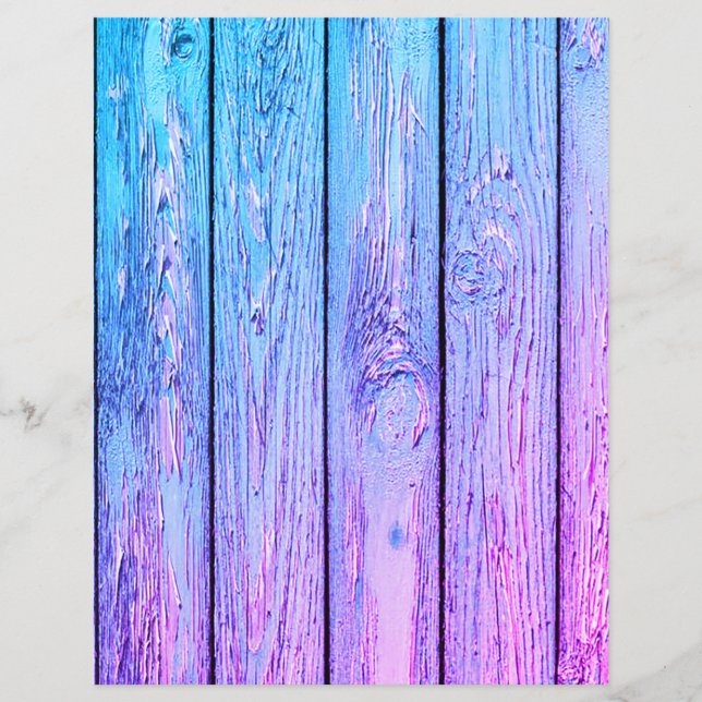 Papier scrapbook texture bois bleu (Devant)