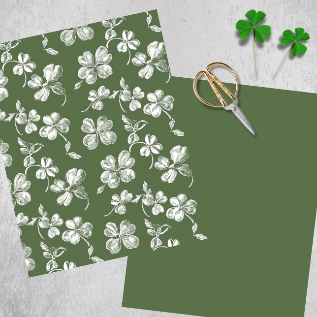Papier scrapbook Trèfles Sophistiqués (Beautiful scrapbook paper for various craft projects.)