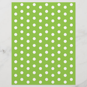 Papier scrapbook vert à pois blanc pour bébé