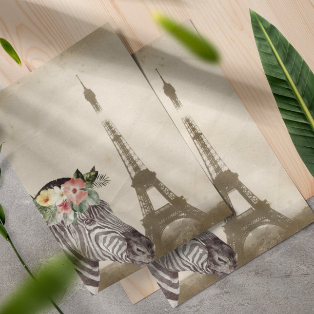 Papier Scrapbook Zebra & Tour Eiffel (Créateur téléchargé)