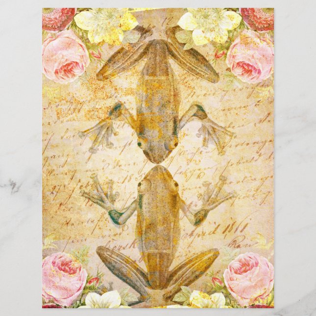 Papier scrapbooker amour de grenouille (Devant)