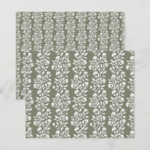 Papier scrapbooking à motif floral vert mousse élé